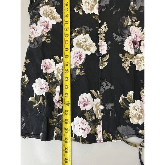 Romance Cottagecore Goth Boho Buttoned Top 1 Plus Whimsigoth Floral Prairie Flow - Picture 15 of 16